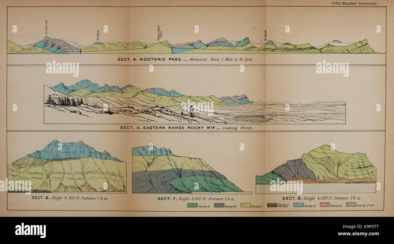 Rapport sur la géologie et les ressources de la région dans les environs de la quarante-neuvième parallèle, du lac des Bois jusqu'aux montagnes Rocheuses BHL40837820 Banque D'Images