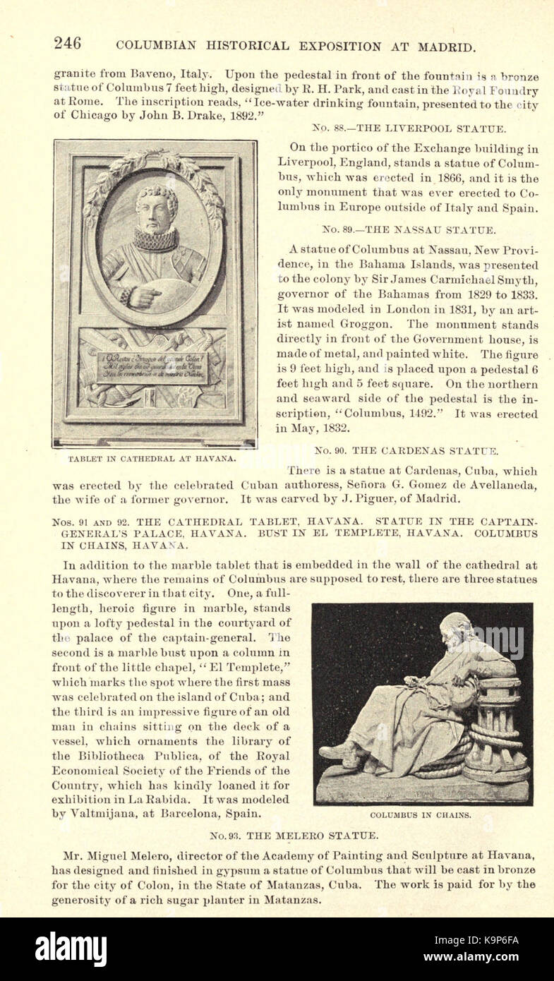 Rapport de la United States Commission de la Columbian Exposition historique à Madrid. 1892 (93 246 pages) BHL17599127 Banque D'Images