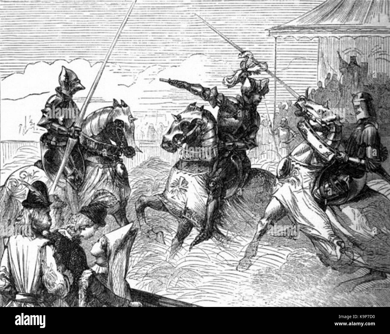 P438 combattre entre Earls Norfolk et Hereford arrêté par le Roi Banque D'Images