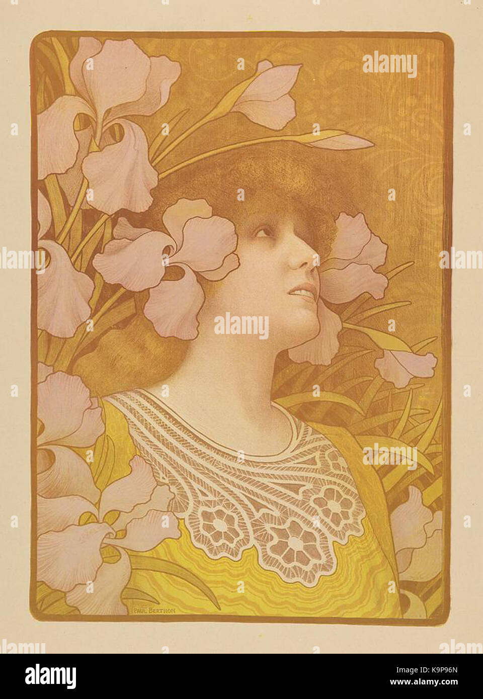 Paul Berthon 1901 Sarah Bernhardt (couleur, National Gallery of Victoria P154 1976) Banque D'Images