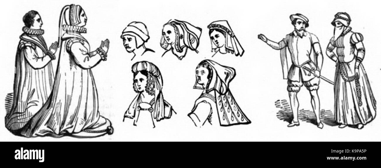 P613c les costumes, coiffures et Costumes ordinaires Banque D'Images