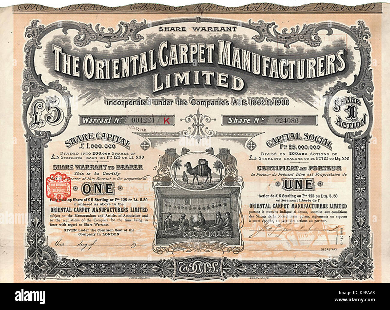 Fabricants de Tapis Oriental 1913 Banque D'Images