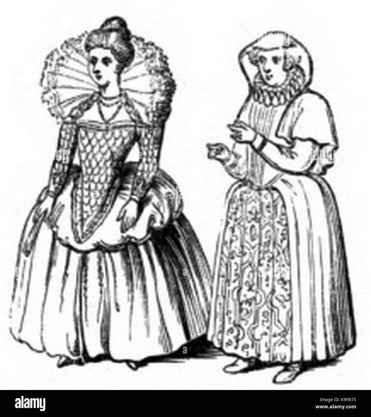 P612b dame et femme de la campagne pf les jours d'Elizabeth Banque D'Images