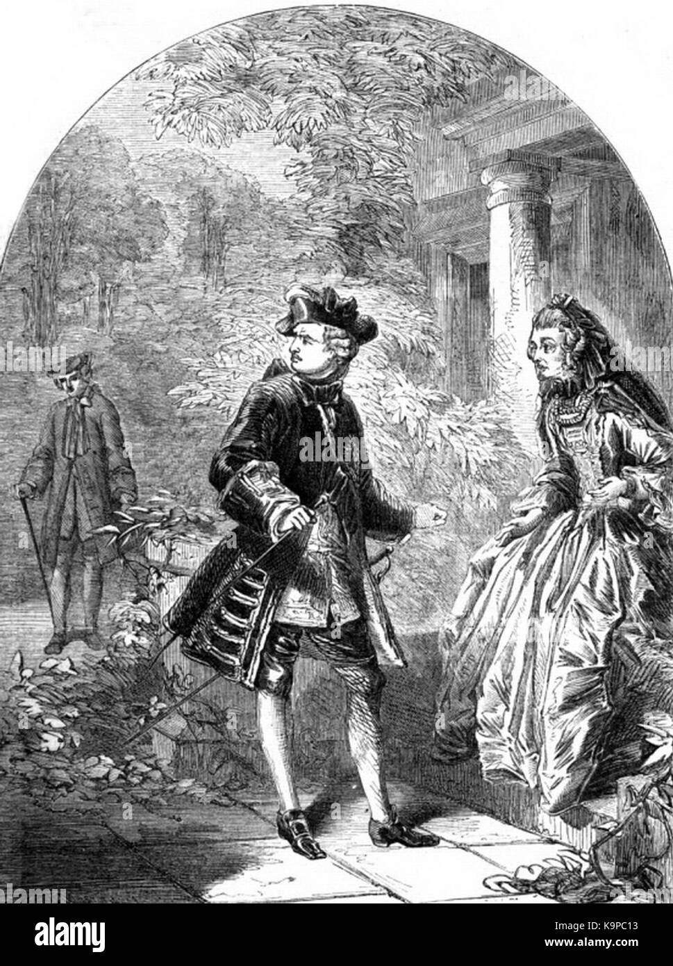 P43 La Princesse Amelia tenter une Reconcillation entre Lord Bute et George III. Banque D'Images