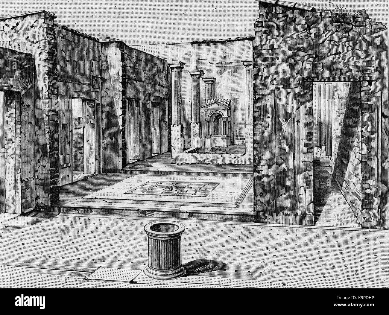 Pompei rovine di una casa Banque D'Images