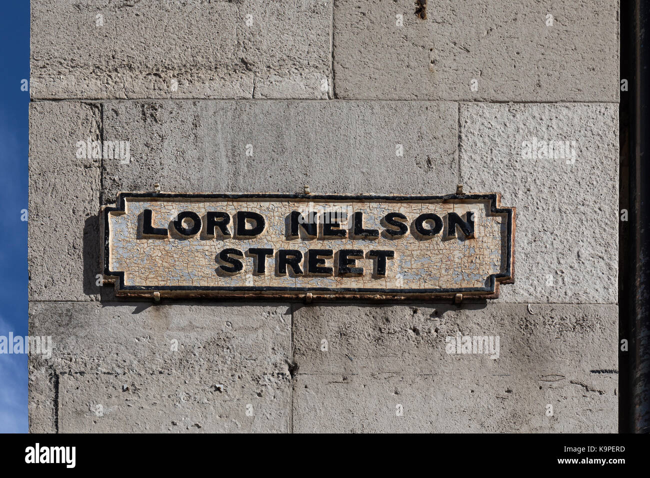 Lord Nelson Street sign, Liverpool, Royaume-Uni Banque D'Images
