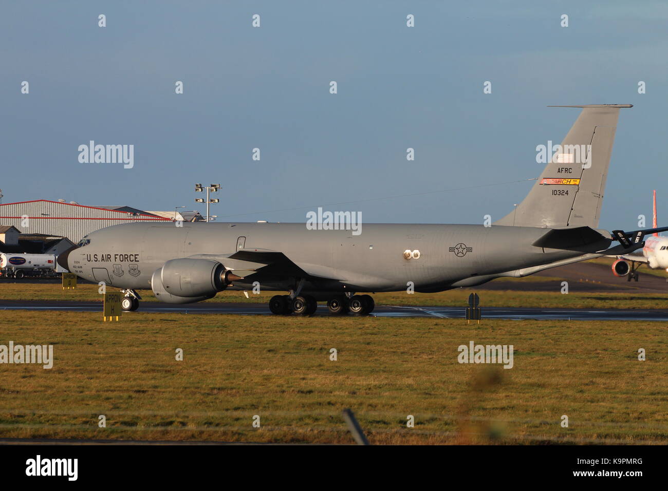 61-0324, un Boeing KC-135R Stratotanker exploité par la United States Air Force, à l'Aéroport International de Prestwick en Ayrshire. Banque D'Images