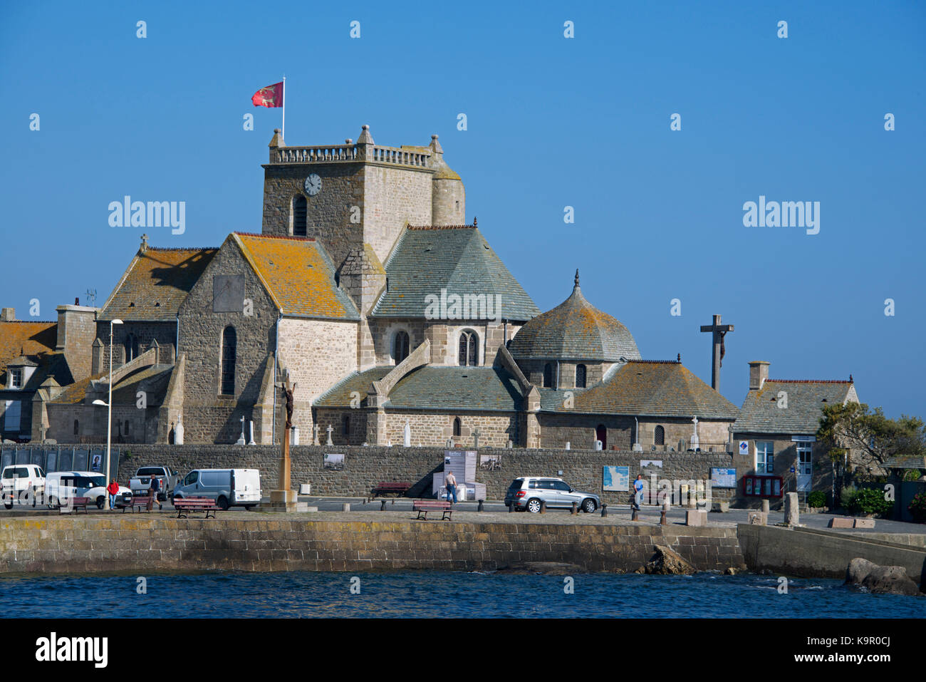 La péninsule du Cotentin Barfleur Eglise Normandie France Banque D'Images