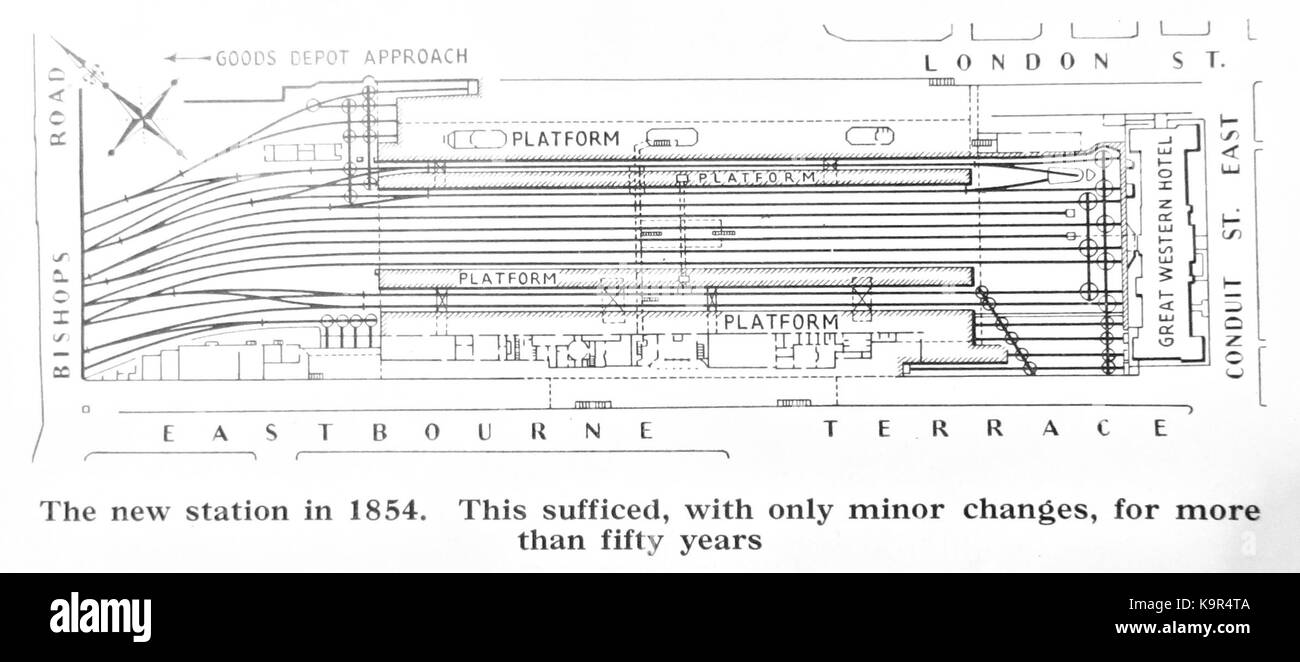 La gare de Paddington, l'un des centres de transport les plus emblématiques de Londres, a été créée en 1854. La gare a joué un rôle central dans le développement du réseau ferroviaire londonien, servant de porte d'entrée majeure vers l'ouest de l'Angleterre. Son architecture historique et son utilisation continue en font un point de repère important dans l'histoire des transports de la ville. Banque D'Images