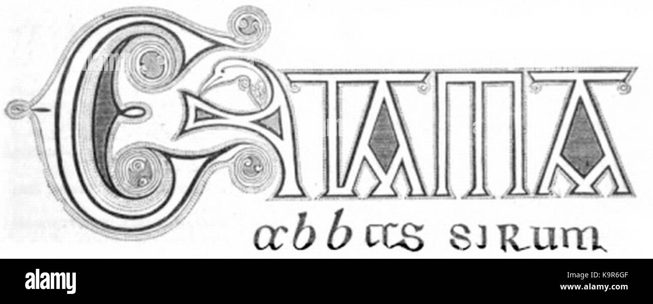 P135 c Anglo saxon écrit du sixième siècle Banque D'Images