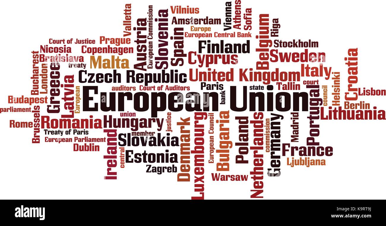 L'Union européenne mot concept cloud. vector illustration Illustration de Vecteur