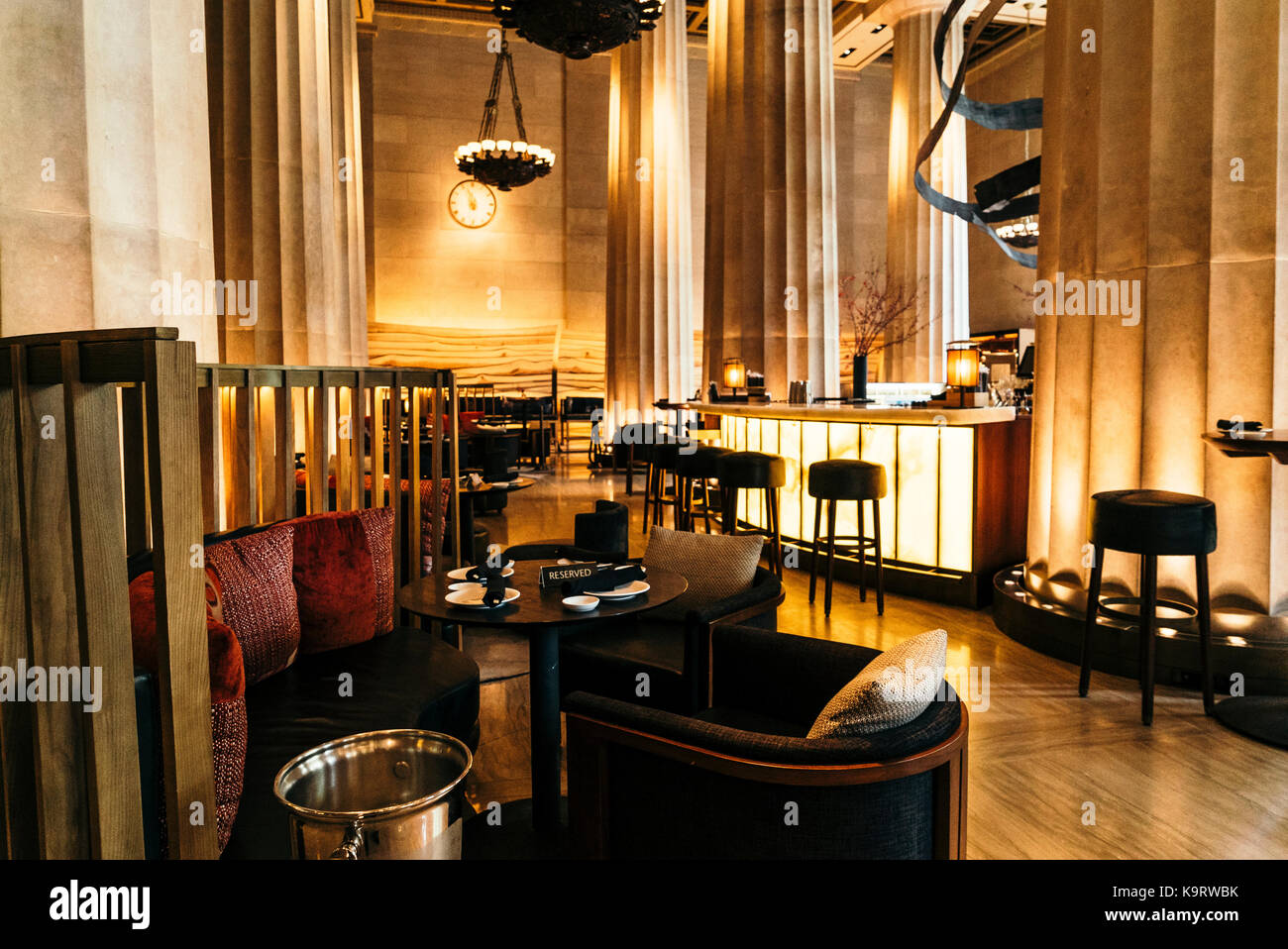 Le centre-ville de Nobu restaurant phare du quartier financier int Banque D'Images