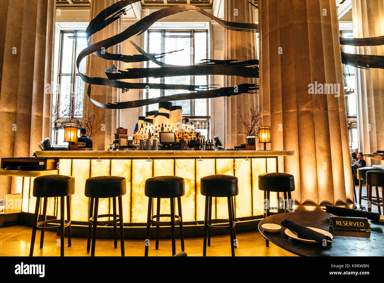 Le centre-ville de Nobu restaurant phare du quartier financier int Banque D'Images