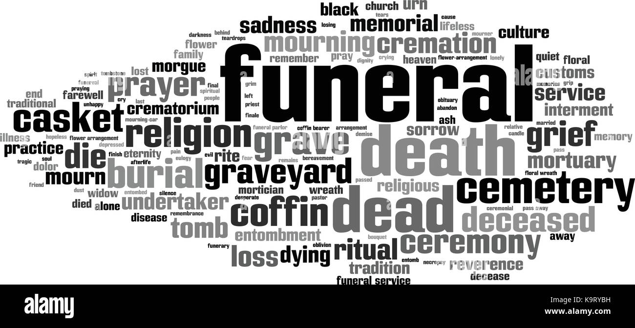 Mot funérailles concept cloud. vector illustration Illustration de Vecteur