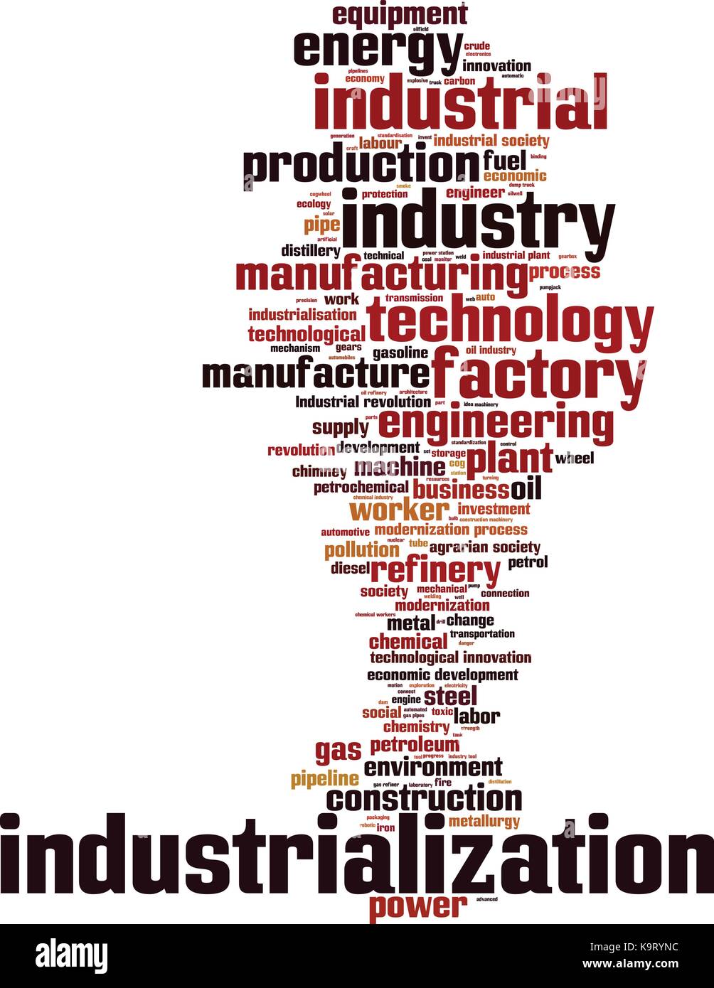 L'industrialisation mot concept cloud. vector illustration Illustration de Vecteur