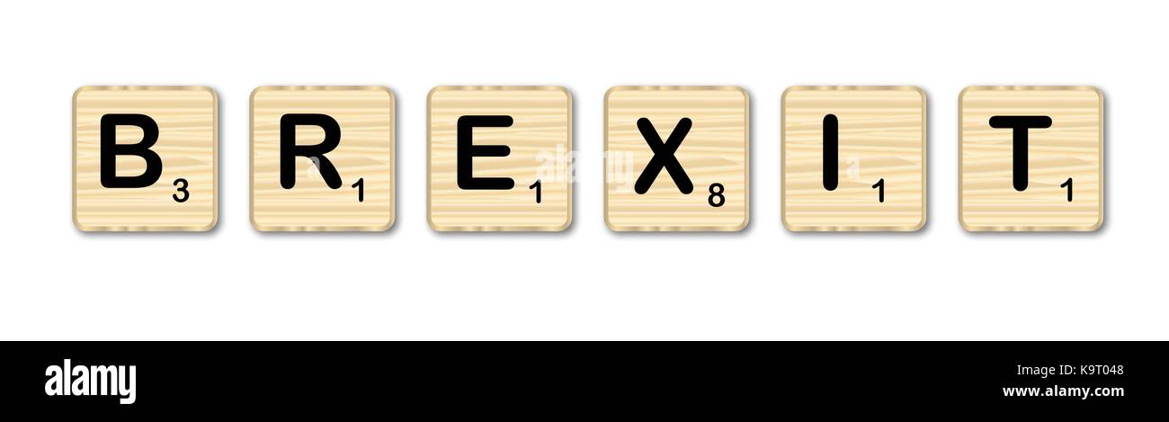 Scrabble en bois lettres type brexit Illustration de Vecteur