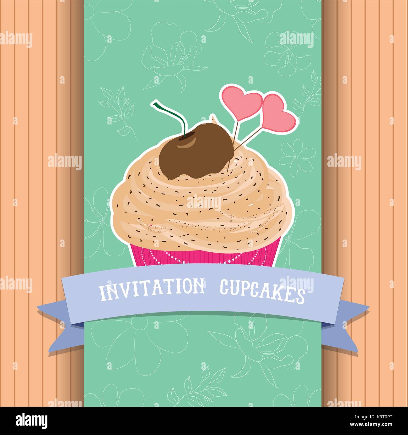 Vintage poster cupcakes fait maison Illustration de Vecteur