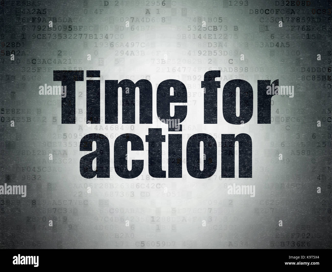 Timeline concept : le temps d'agir sur les données numériques papier fond Banque D'Images