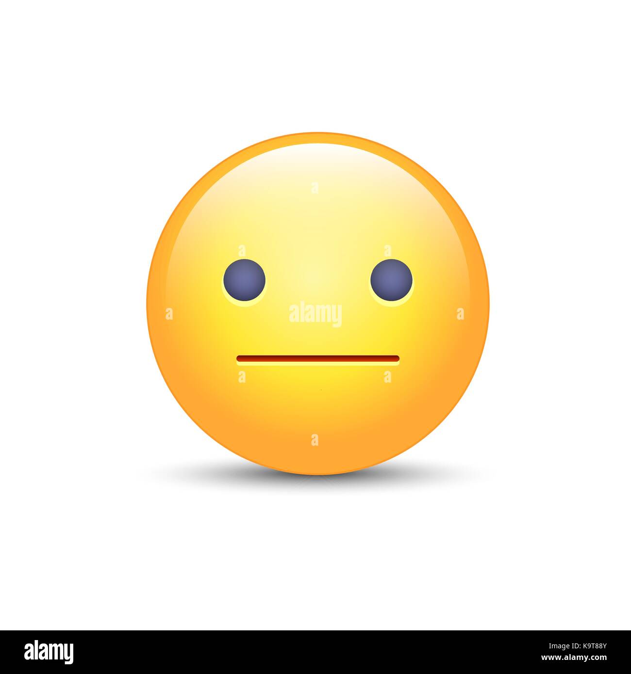 L'icône cartoon emoji indifférents. inexpressifs face emoticon smiley humeur neutre. Illustration de Vecteur