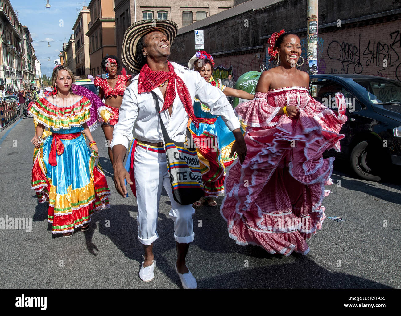 Rome, Italie. 29Th sep 2017. La 2ème édition de la san lorenzo carnaval, une journée de musique, culture, vie sociale et une parfaite intégration avec Notting Hill's Caribbean Carnival, qui a lieu chaque année à Londres crédit : patrizia cortellessa/pacific press/Alamy live news Banque D'Images