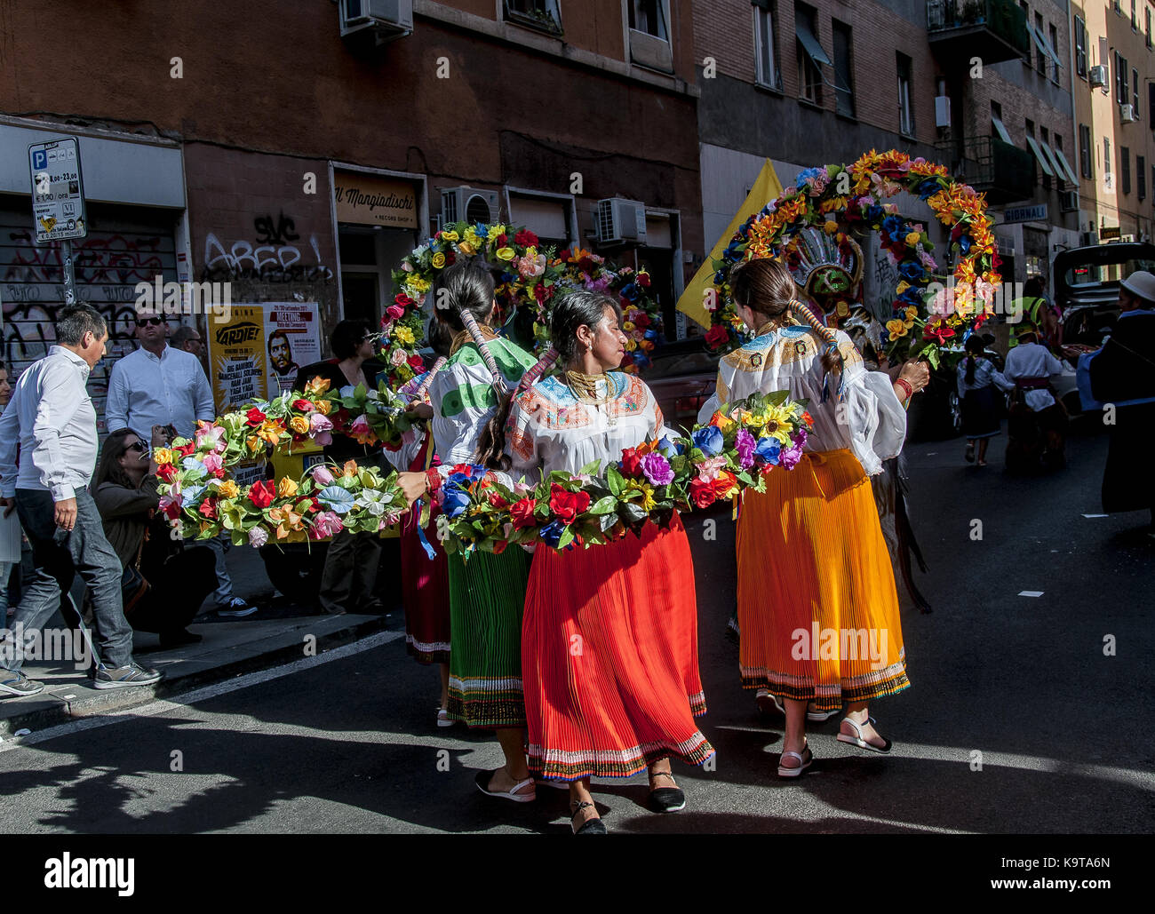 Rome, Italie. 29Th sep 2017. La 2ème édition de la san lorenzo carnaval, une journée de musique, culture, vie sociale et une parfaite intégration avec Notting Hill's Caribbean Carnival, qui a lieu chaque année à Londres crédit : patrizia cortellessa/pacific press/Alamy live news Banque D'Images