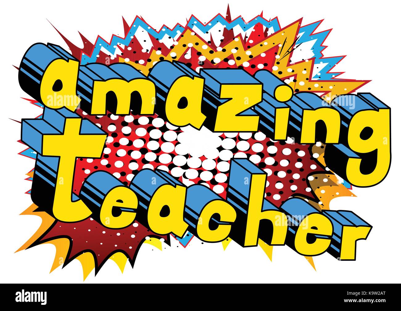 Professeur extraordinaire - comic book style phrase sur fond abstrait. Illustration de Vecteur