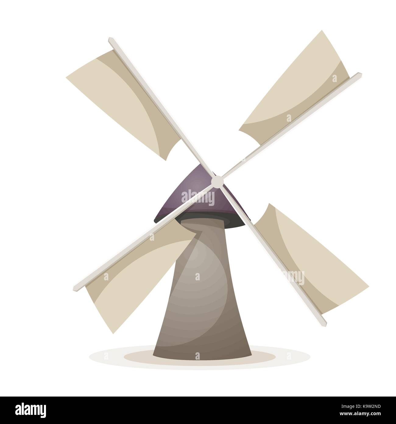 Moulin à vent cartoon illustration. Illustration de Vecteur