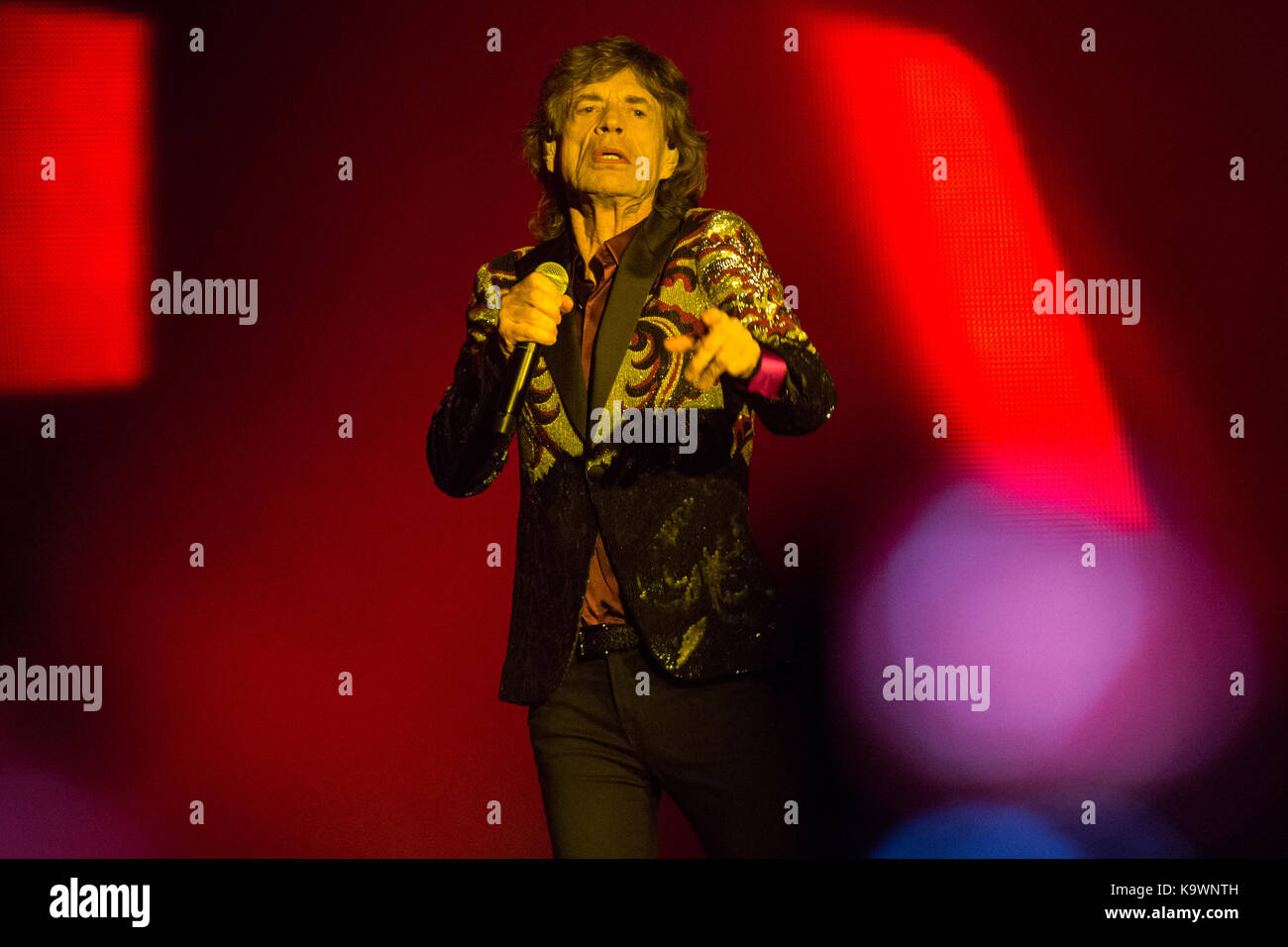 Lucca Italie. 23 septembre 2017. Le groupe de rock anglais The Rolling Stones effectue sur scène à Mura Storiche durant la tournée 2017 "Pas de filtre". Credit : Rodolfo Sassano/Alamy Live News Banque D'Images