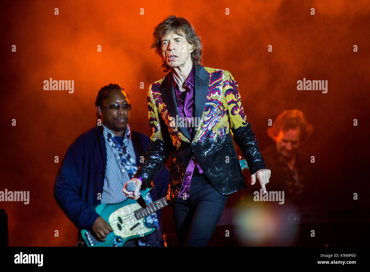 Lucca Italie. 23 septembre 2017. Le groupe de rock anglais The Rolling Stones effectue sur scène à Mura Storiche durant la tournée 2017 "Pas de filtre". Credit : Rodolfo Sassano/Alamy Live News Banque D'Images