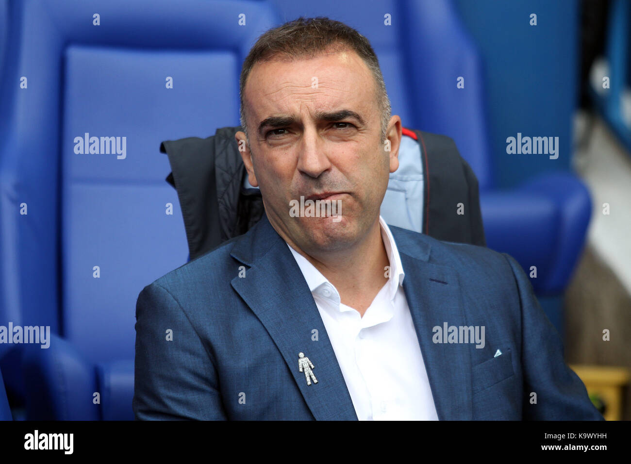 CARLOS CARVALHAL SHEFFIELD WEDNESDAY FC MANAGER HILLSBOROUGH SHEFFIELD ANGLETERRE 24 Septembre 2017 Banque D'Images