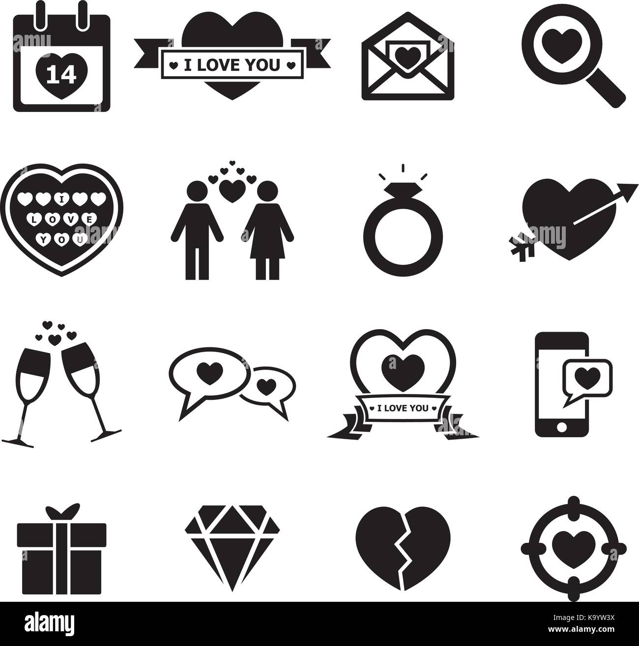 L'icône de saint valentin Illustration de Vecteur