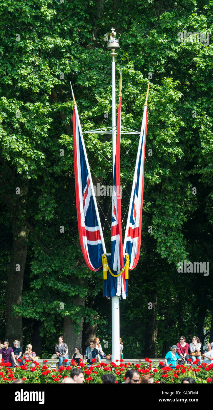 Drapeau anglais, le palais de Buckingham, Southwark, Londres, région de London, Londres, Angleterre, Grande-Bretagne Banque D'Images