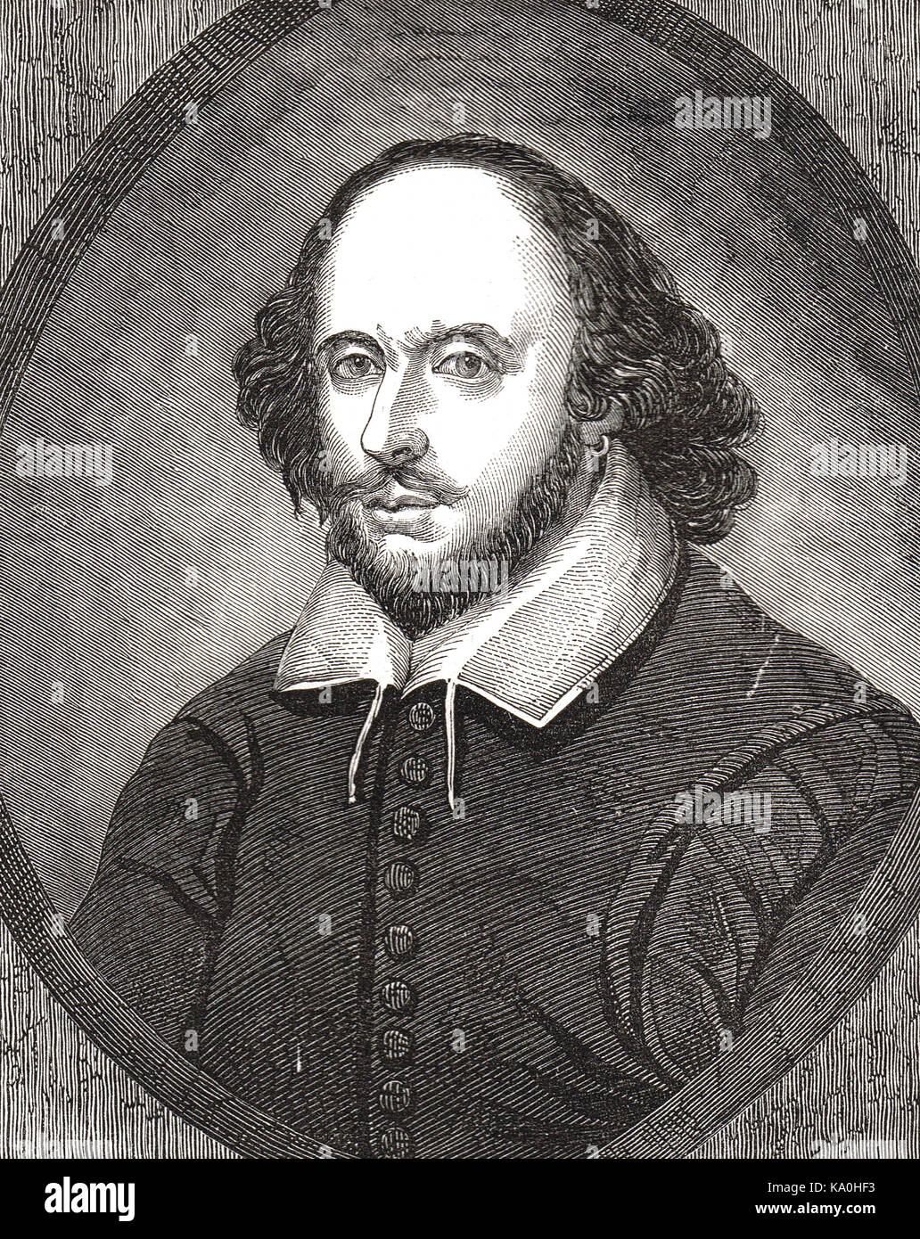 William Shakespeare, 19e siècle gravure du Chandos Shakespeare Banque D'Images