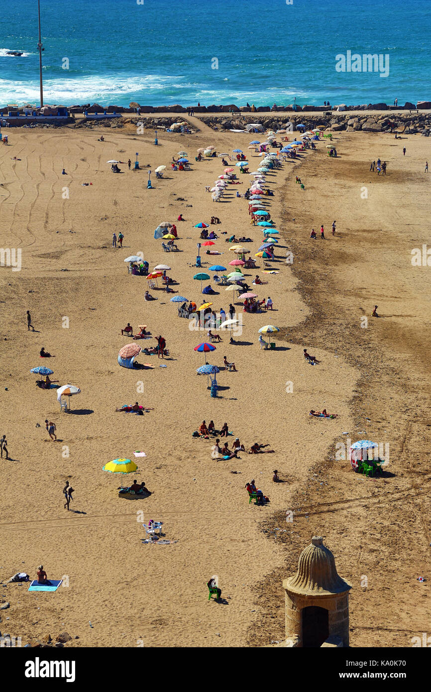 Vue sur la plage et le front de mer de Rabat, Maroc Photo Stock - Alamy