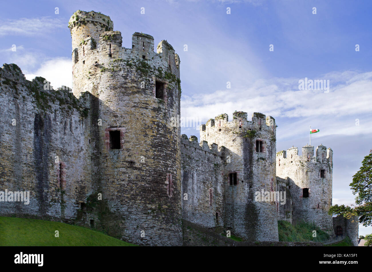 Château de Conwy, une fortification médiévale à Conwy (nord du Pays de Galles), a été construit par Édouard I lors de la conquête du Pays de Galles entre 1283 et 1289. Banque D'Images