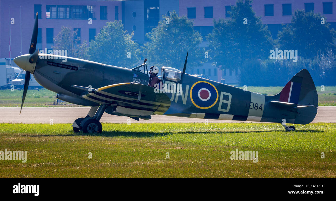 Spitfire MK IX, Sion Airshow, Sion, Valais, Suisse Banque D'Images
