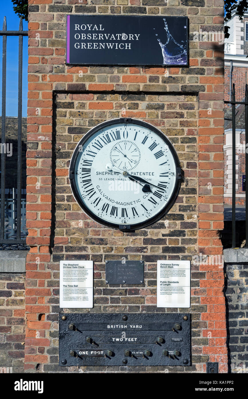 Shepherd gate réveil au Royal Greenwich Observatory Banque D'Images