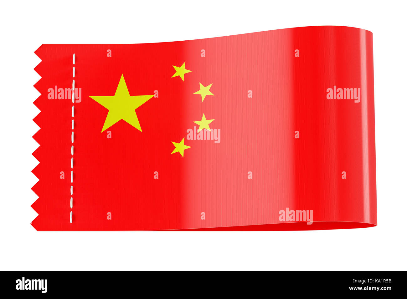 Tag vêtements, étiquette avec le drapeau de la Chine. Le rendu 3D isolé sur fond blanc Banque D'Images
