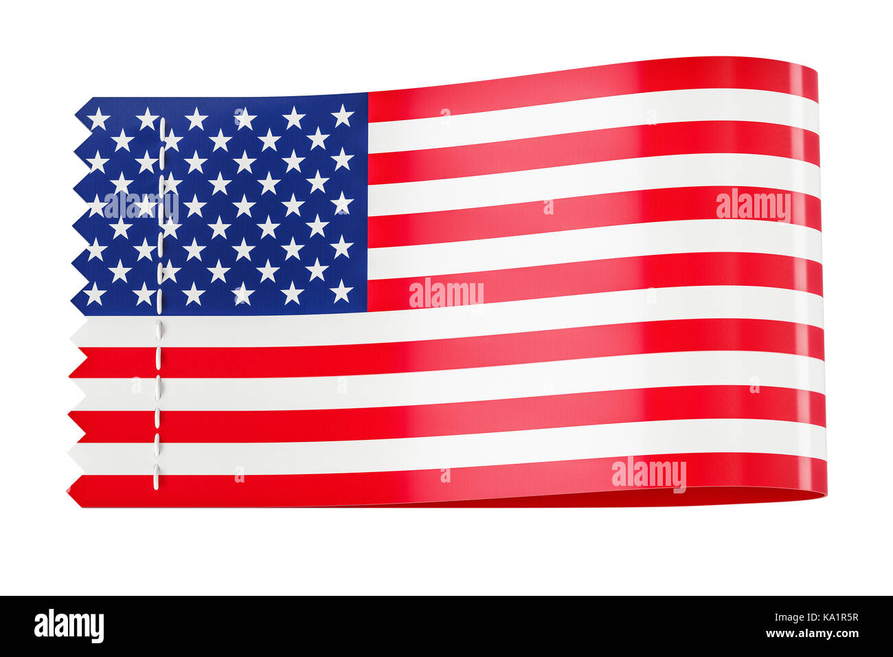 Tag vêtements, étiquette avec le drapeau des Etats-Unis. Le rendu 3D isolé sur fond blanc Banque D'Images