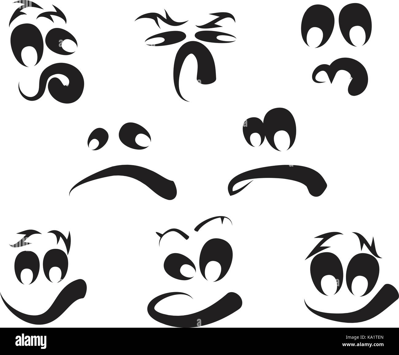 Visages, visages de citrouille fantôme Illustration de Vecteur