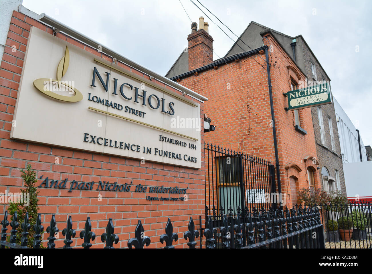 Nichols des directeurs de funérailles, Dublin, Irlande Banque D'Images