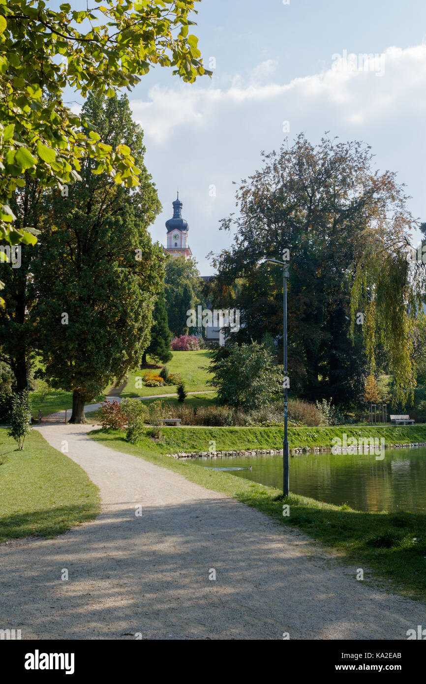 Laupheim, Allemagne - 24 septembre 2017 : le parc du château de Laupheim le 24 septembre 2017 à Laupheim, Allemagne. Banque D'Images