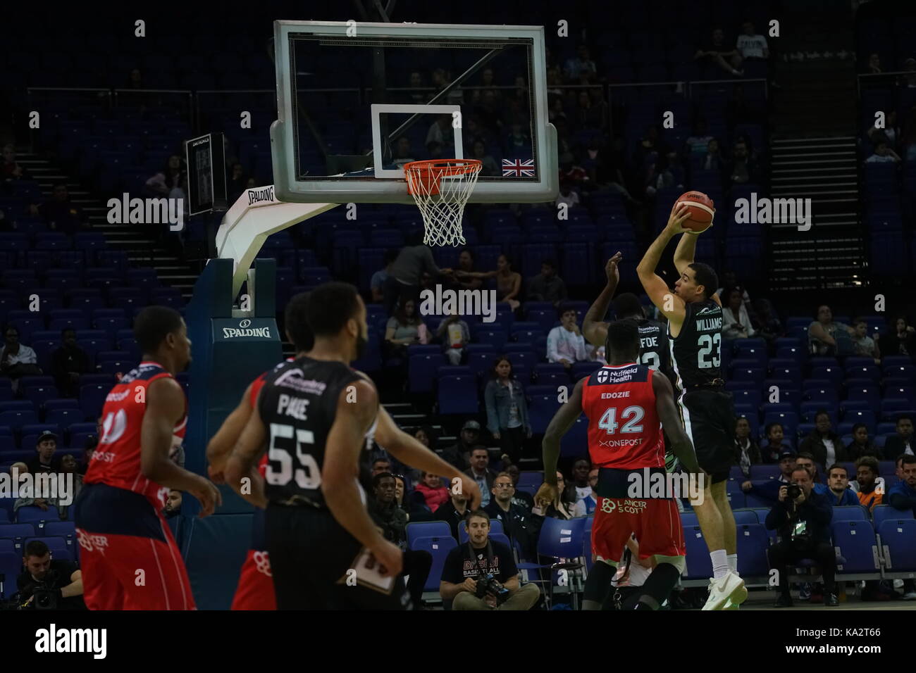 Londres, Angleterre, Royaume-Uni. 24 septembre 2017. huit équipes défis mutuellement pour betway british basketball all-stars championnat au o2 : crédit voir li/Alamy live news Banque D'Images