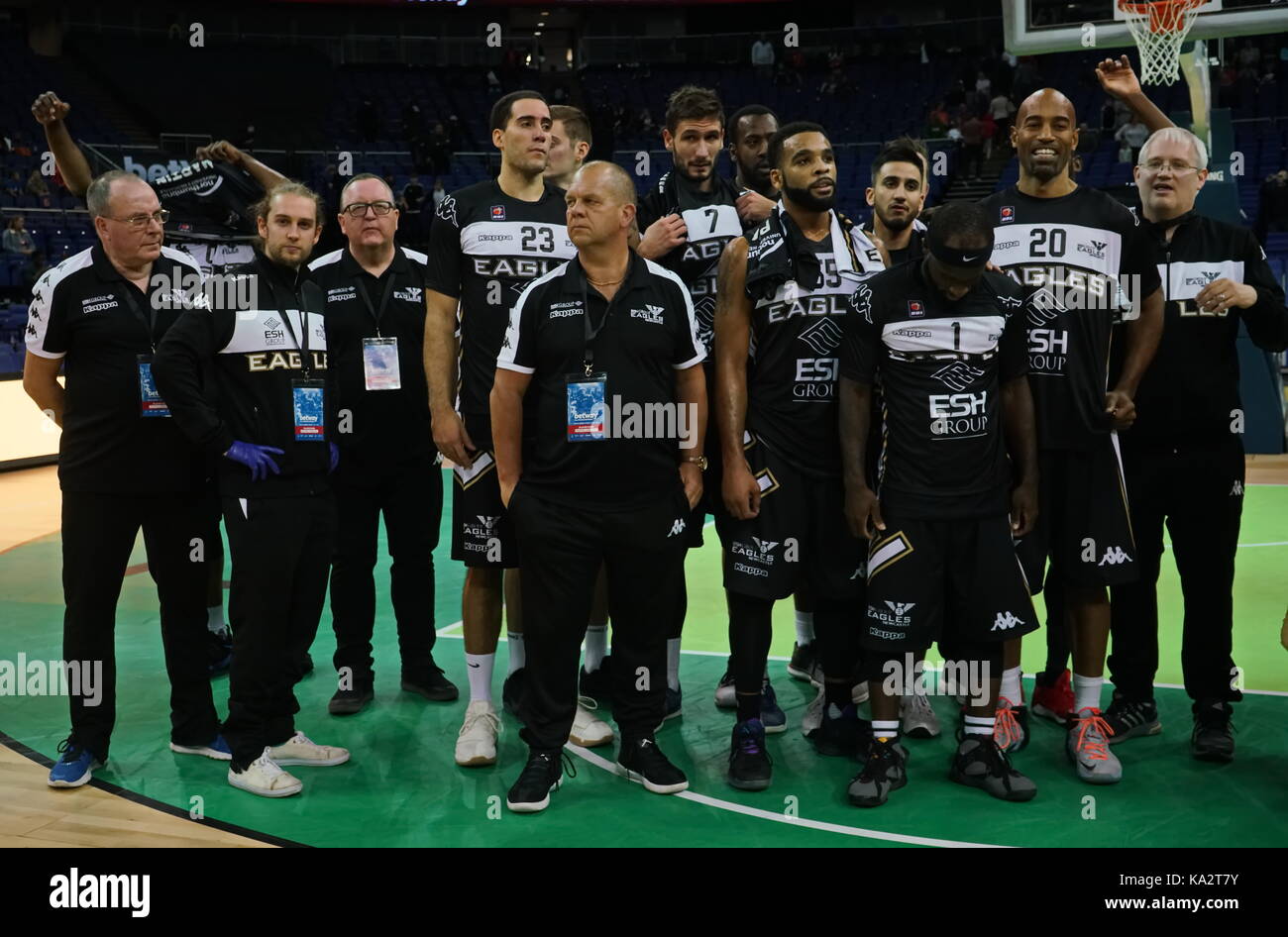 Londres, Angleterre, Royaume-Uni. 24 septembre 2017. london lions a gagné le premier betway british basketball all-stars, battant newcastle eagles 26-25 lors de la finale au o2. crédit : voir li/Alamy live news Banque D'Images