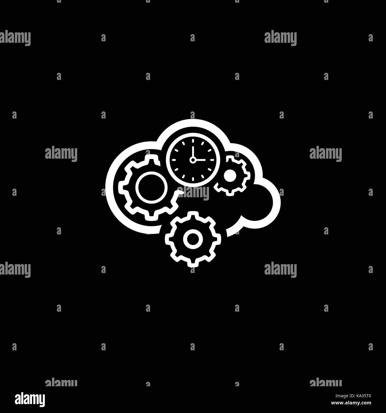 L'icône de traitement de nuages. Modèle plat. Illustration isolé Illustration de Vecteur