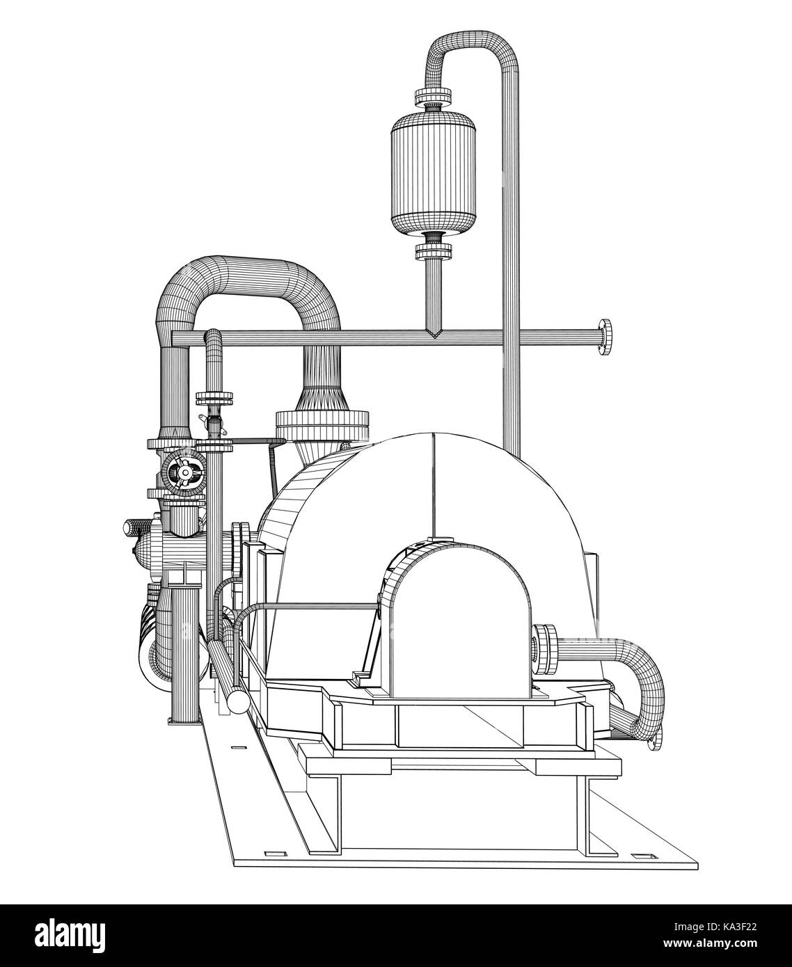 Pompe industrielle en fil de fer Illustration de Vecteur
