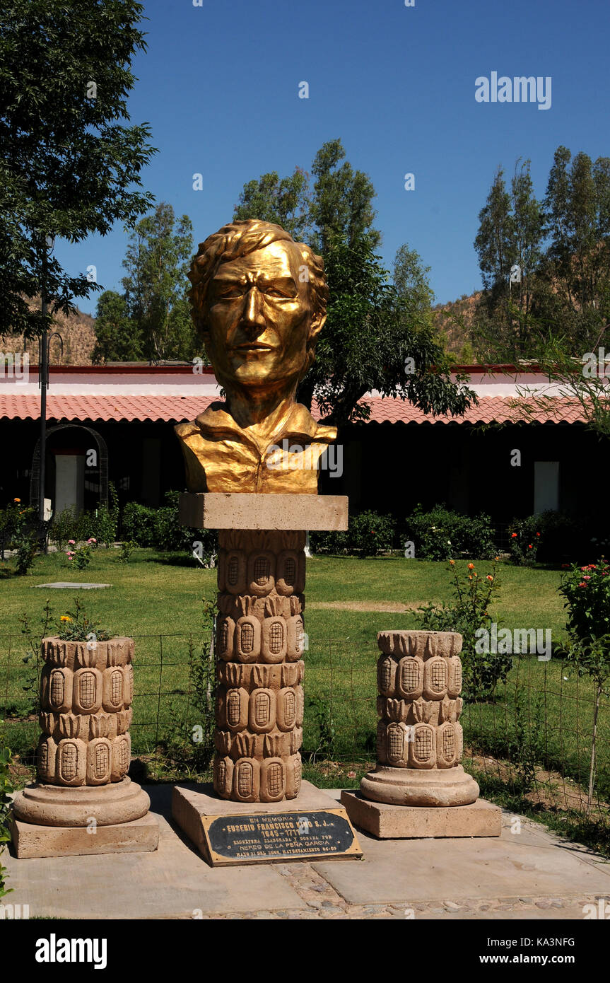 Le missionnaire jésuite 1688 eusebio kino chiffres fondé la santa maria magdalena de buquivaba sur le site mission habitée par les Pimas, magd Banque D'Images