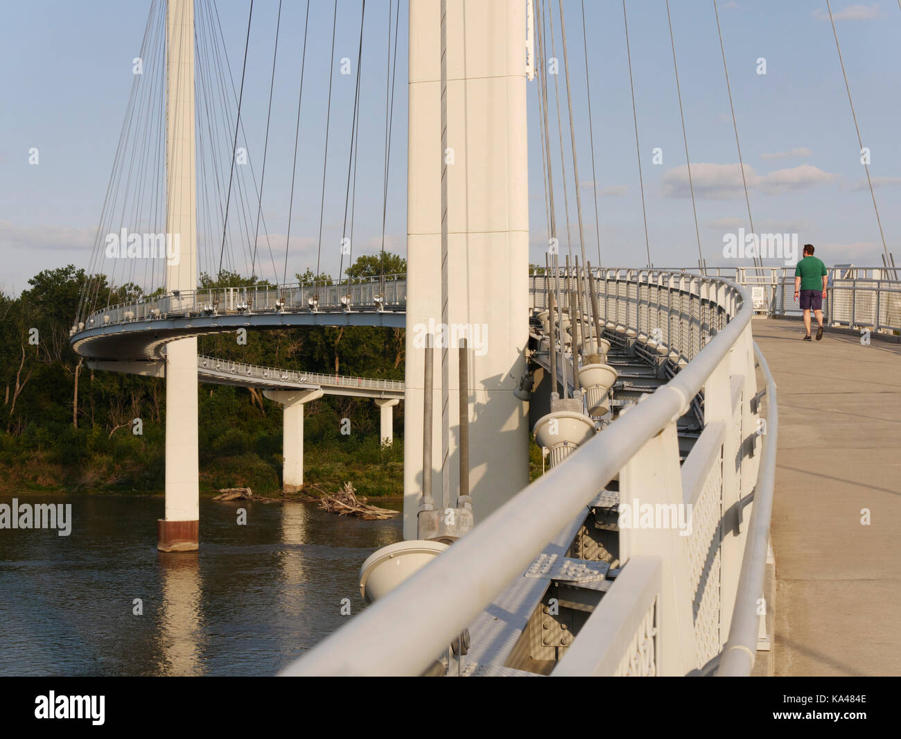 Bob kerrey passerelle pour piétons. Omaha, Nebraska. Banque D'Images