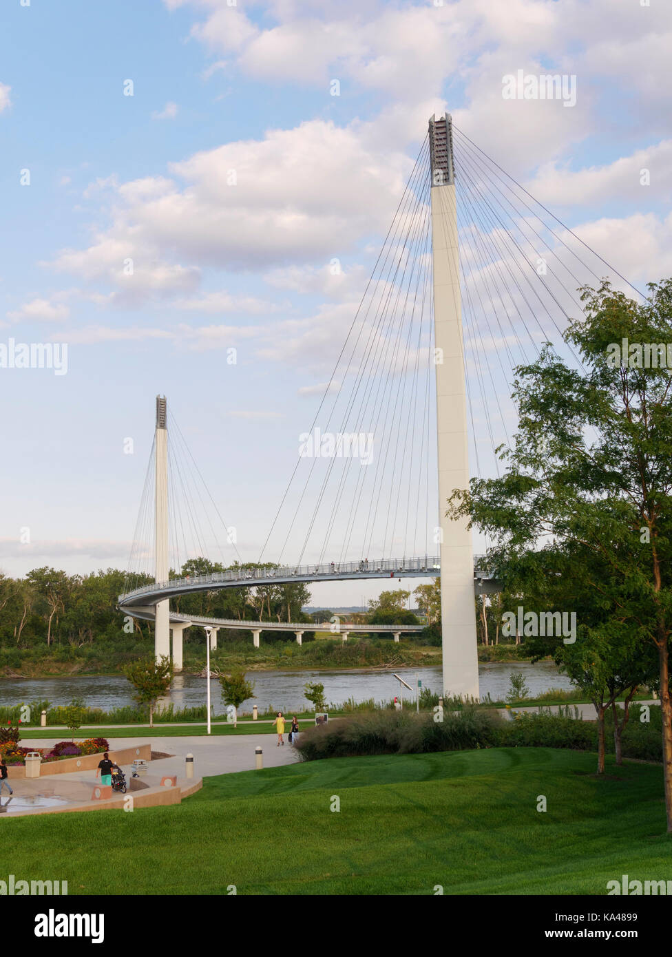 Bob kerrey passerelle pour piétons. Omaha, Nebraska. Banque D'Images