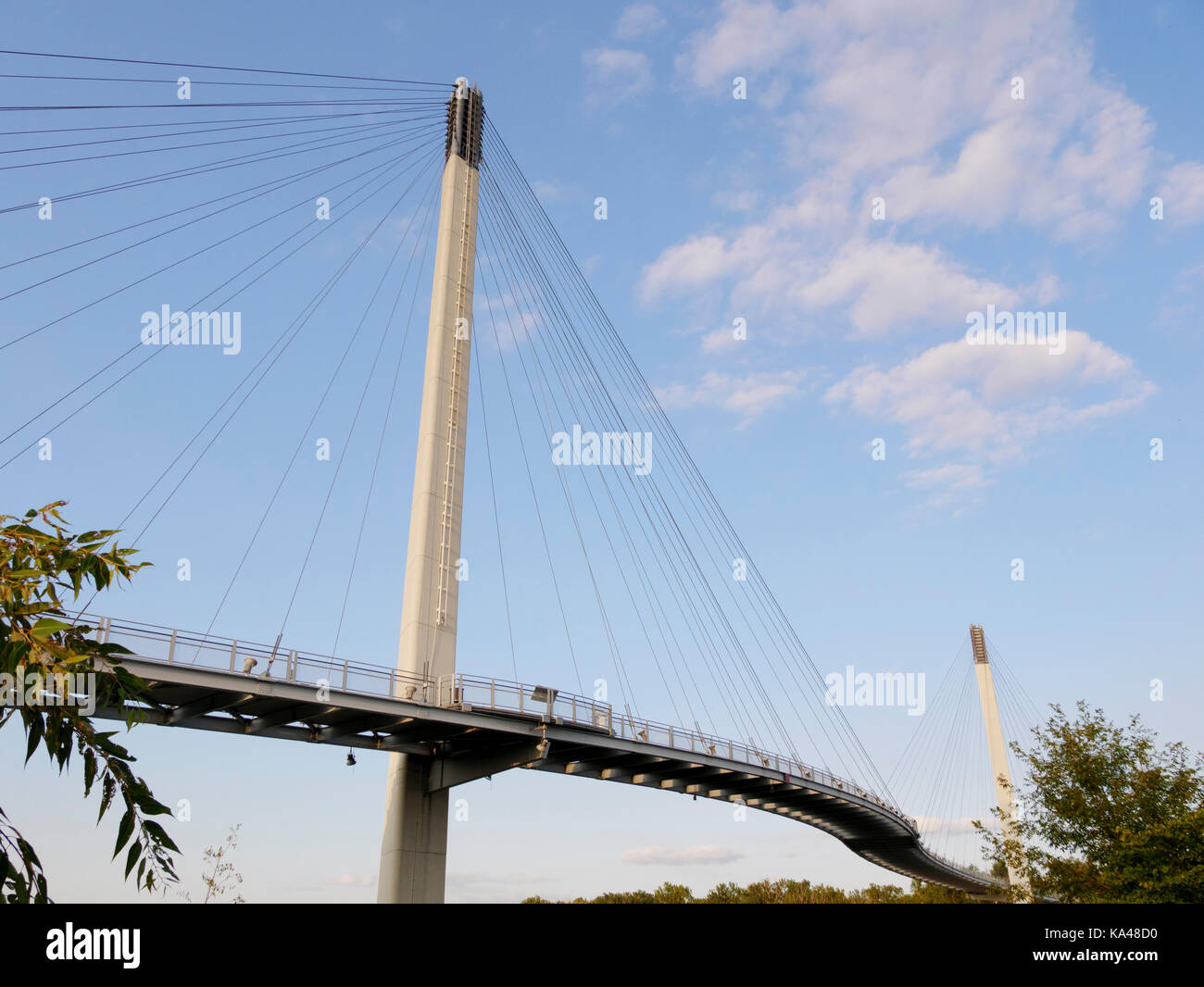 Bob kerrey passerelle pour piétons. Omaha, Nebraska. Banque D'Images